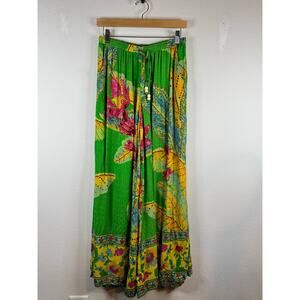 Cynthia Rowley Elastic Waist Floral Wide Leg Palazzo Pants Boho Cover-Up SMALL